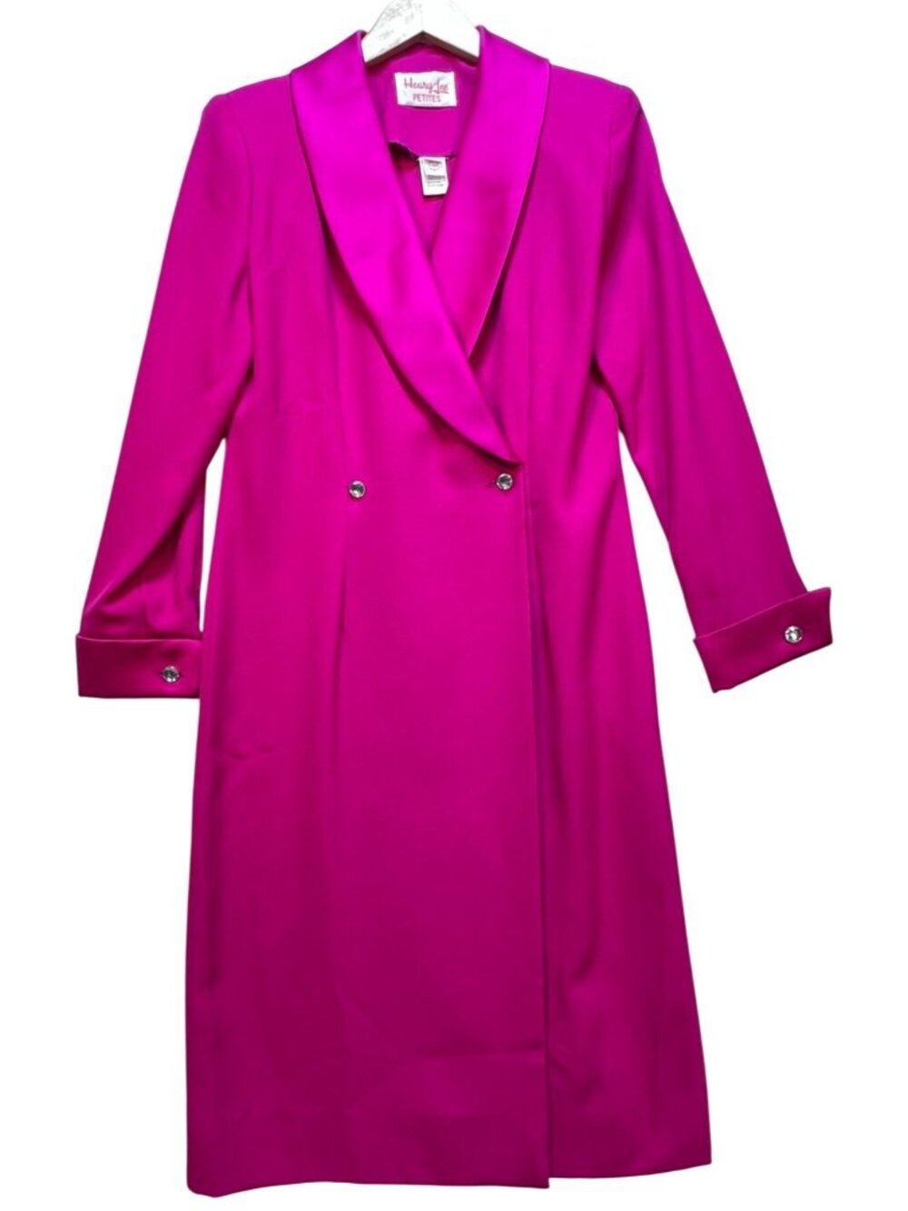 Vintage Henry Lee Women's Double-Breasted Blazer Dress Long Sleeve Size 6 Pink